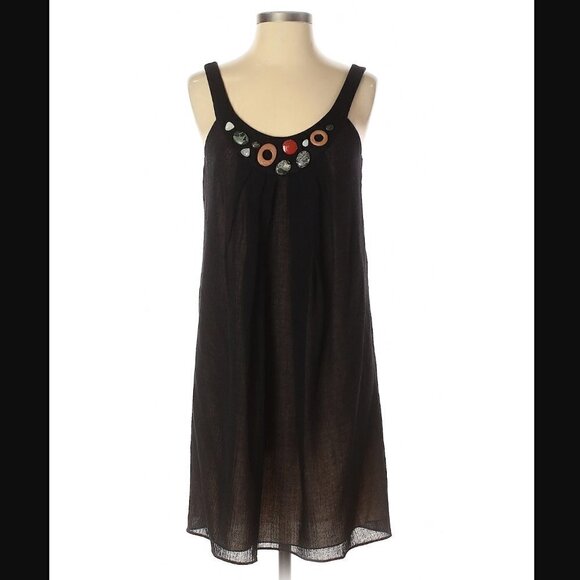 Cynthia Steffe Sleeveless Swing Dress Black Beaded - Picture 1 of 8